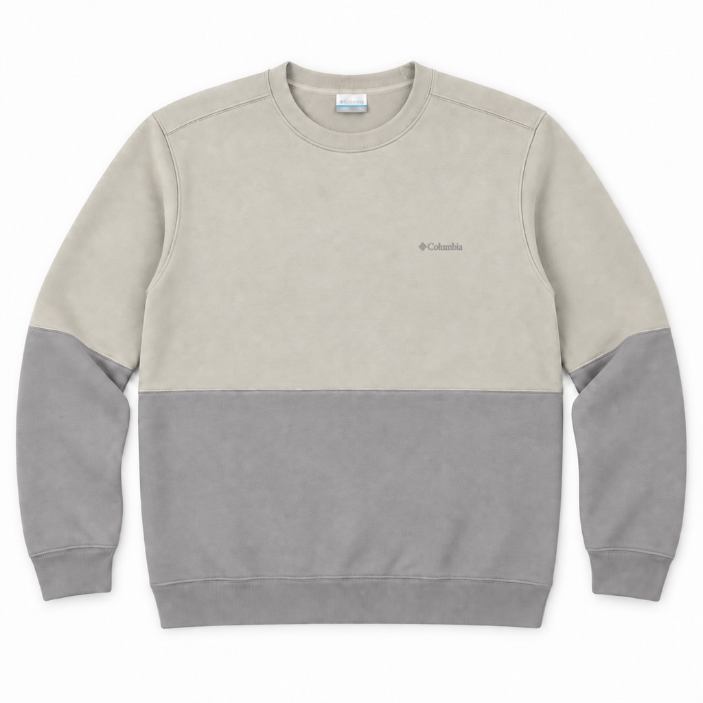 Buzo Columbia de cuello redondo para hombre – Beige/Gris – L