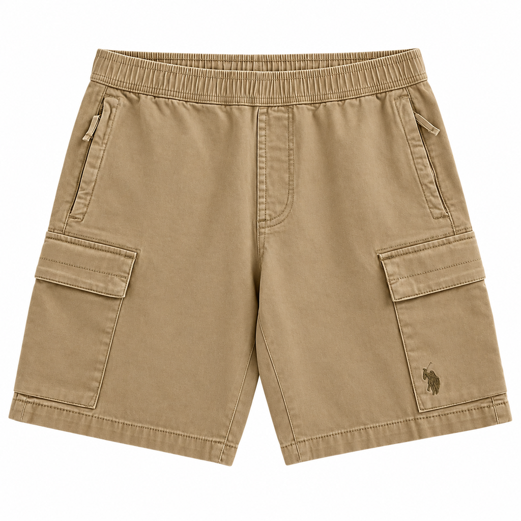 Short U.S. Polo Assn. de algodón para hombre – Caqui – L – Unidad 2