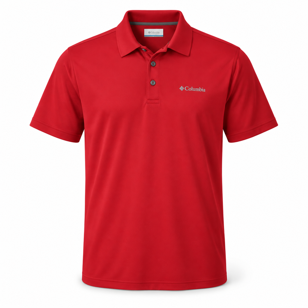 Polo Columbia Mist Trail para hombre – Rojo – M