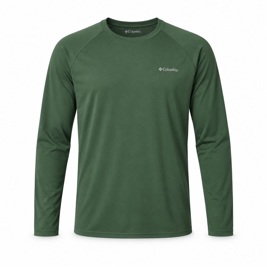 Camiseta Columbia Neblina de manga larga para hombre – Verde – M
