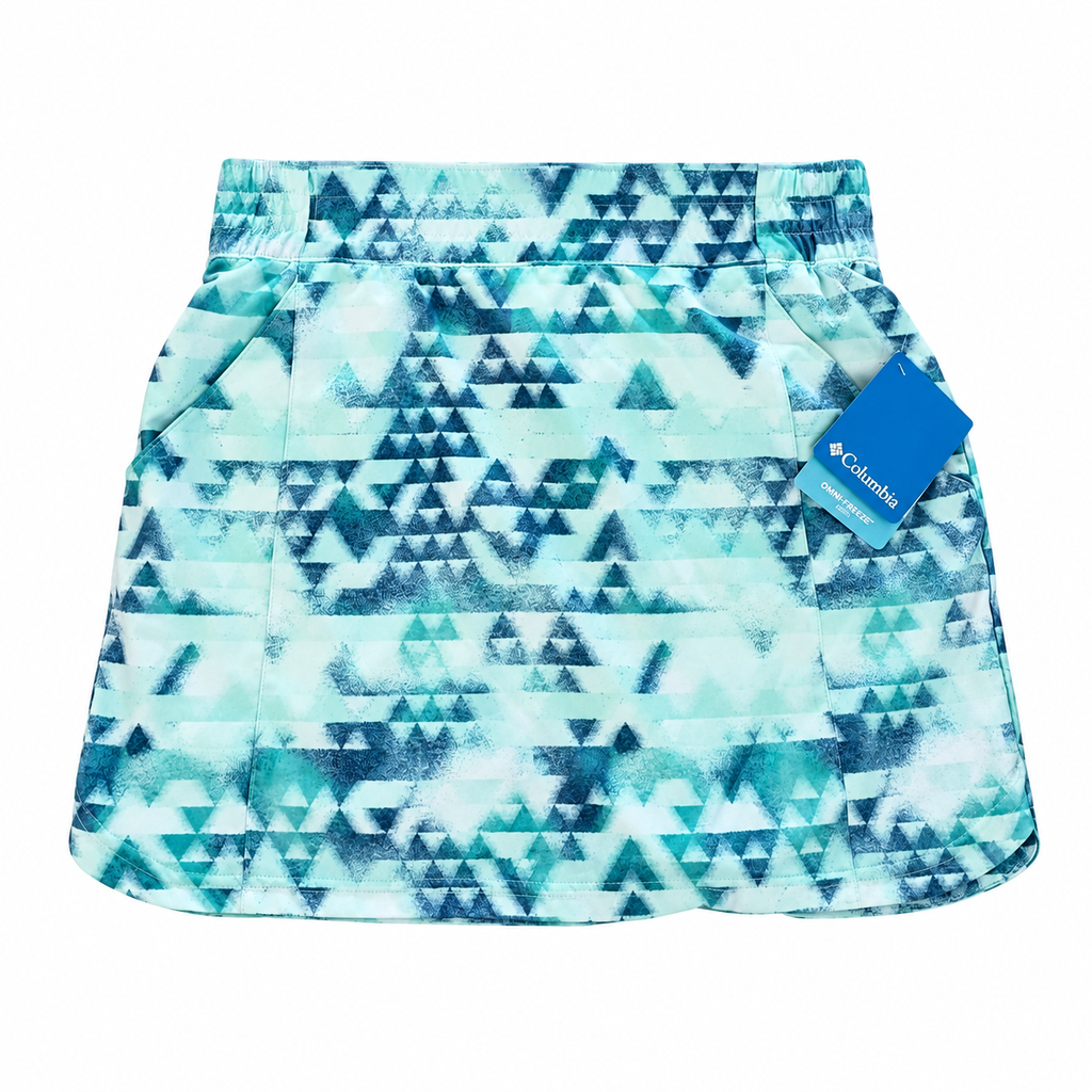 Falda pantalón deportiva Columbia estampada – verde agua y azul - M